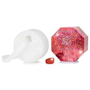 Spongelle Spiritual Detox Buffer Lunar Lime with Red Jasper Root Chakra Stone